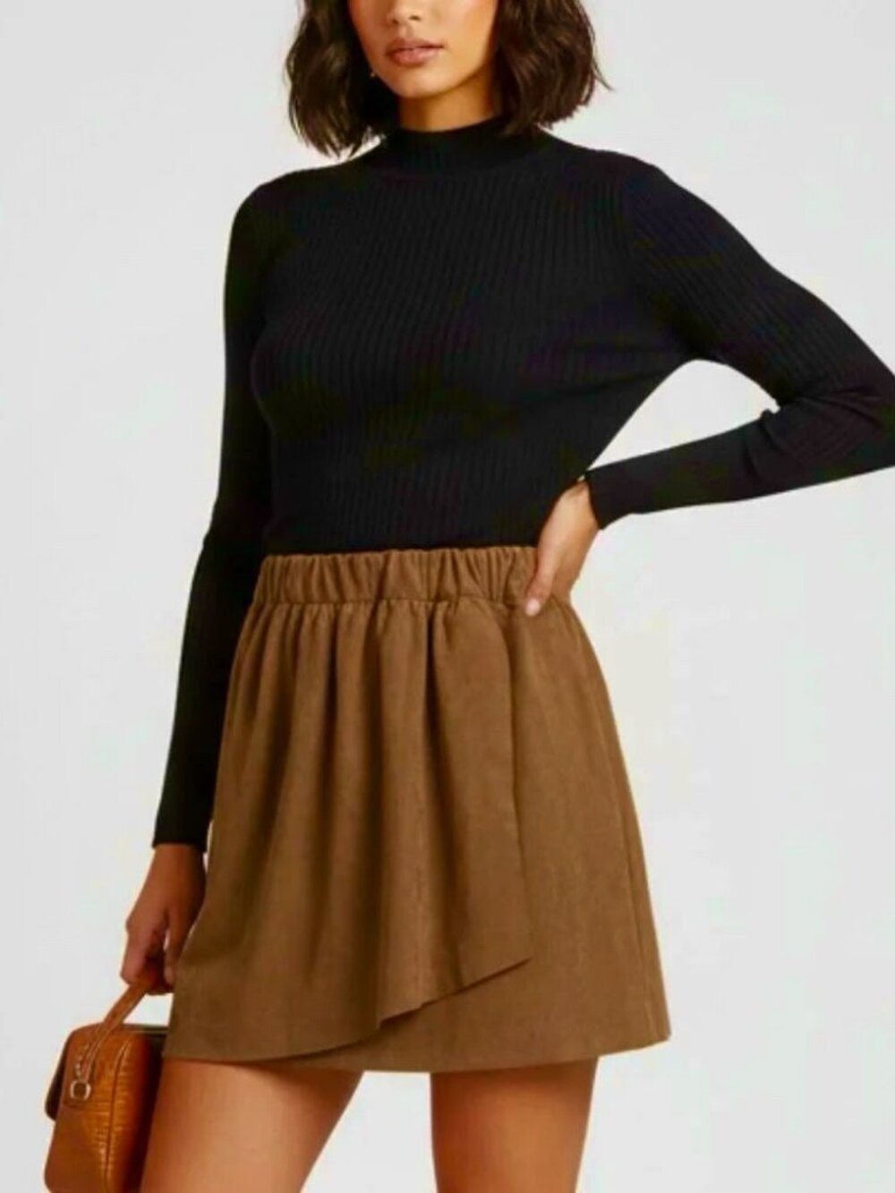Aritzia Wilfred Free Nescher Mini Skirt Faux Suede Wrap